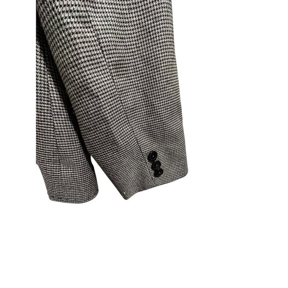 👗 2/$30 👗 Gray Houndstooth Blazer Jacket Sz 10 With Flower Accent - Picture 8 of 10